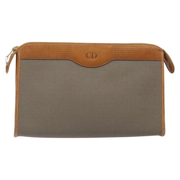 Christian Dior Clutch Bag PVC Gray Auth ti2996 - Picture 1 of 16